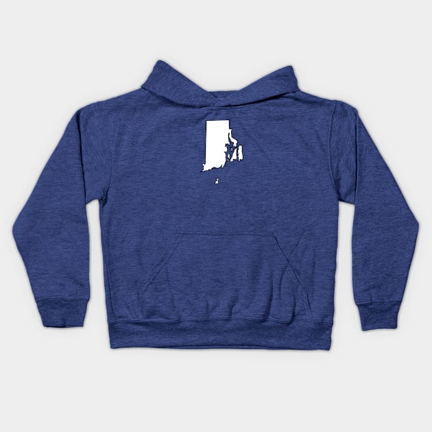 Rhode Island - Blank Outline Kids Hoodie by loudestkitten